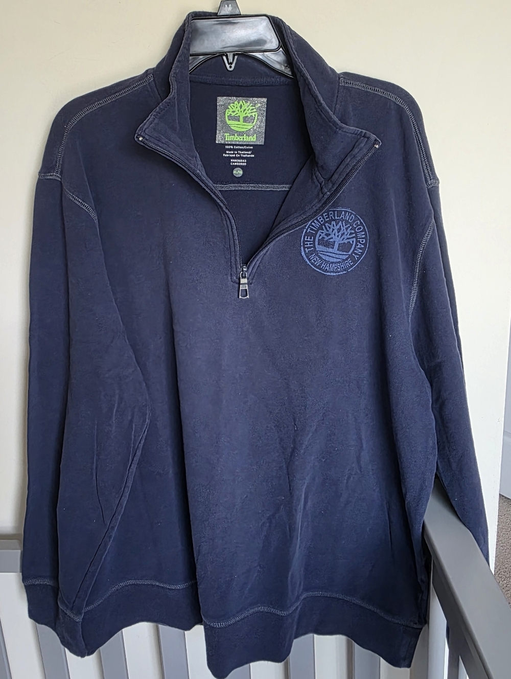 Timberland Men's Navy Cotton Half-Zip Sweatshirt Pullover Size XL